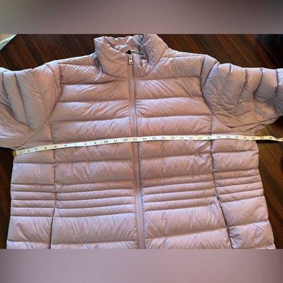 Lands End Puffer Jacket Lilac Womens Plus 1X Down Mock Neck Full Zip Pockets - Picture 8 of 12